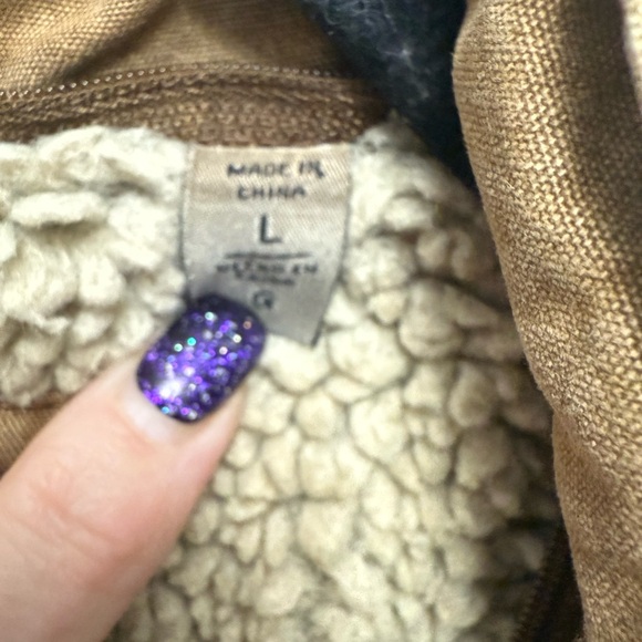 Levi's Tan Military Sherpa Jacket vintage Large - Picture 10 of 15